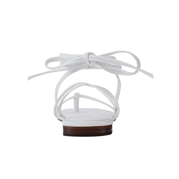 MARC FISHER Womens White Strappy Latent Square Toe Lace-Up Thong Sandals 6 M - Picture 2 of 4